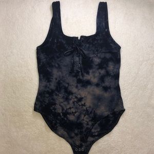 Navy Blue Tie-Dye Bodysuit